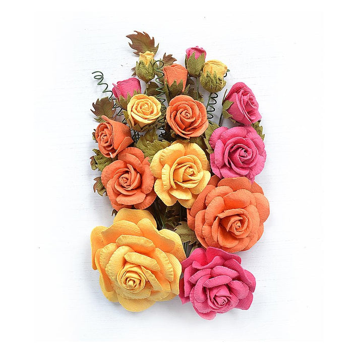 Little Birdie Rosalind Paper Flowers 21/Pkg