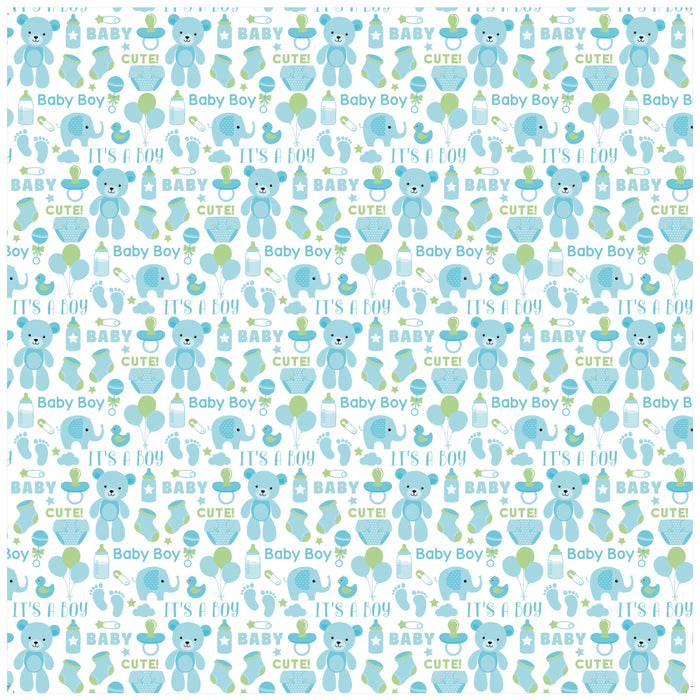 Little Miracle Cardstock Pack 12"X12" 12/Pkg Baby Boy