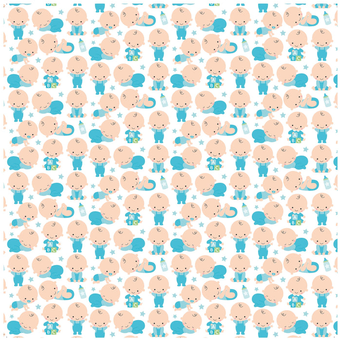 Little Miracle Cardstock Pack 12"X12" 12/Pkg Baby Boy