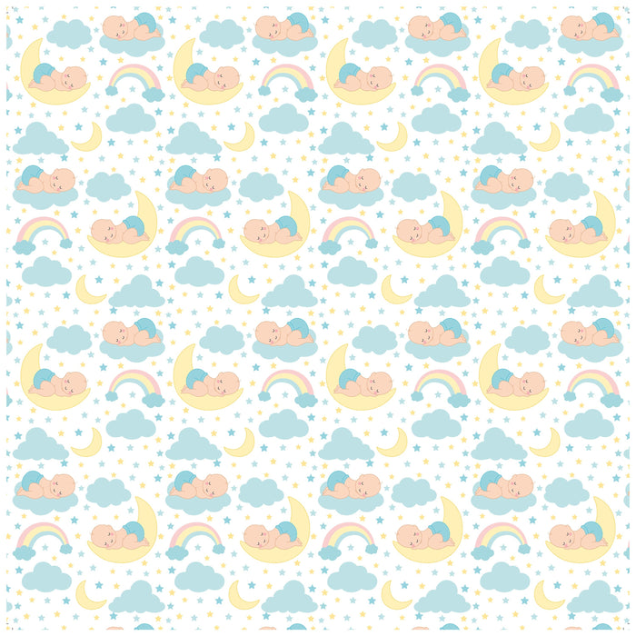 Little Miracle Cardstock Pack 12"X12" 12/Pkg Baby Boy