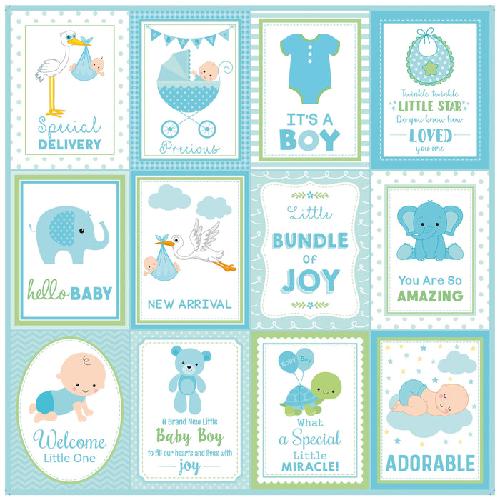 Little Miracle Cardstock Pack 12"X12" 12/Pkg Baby Boy