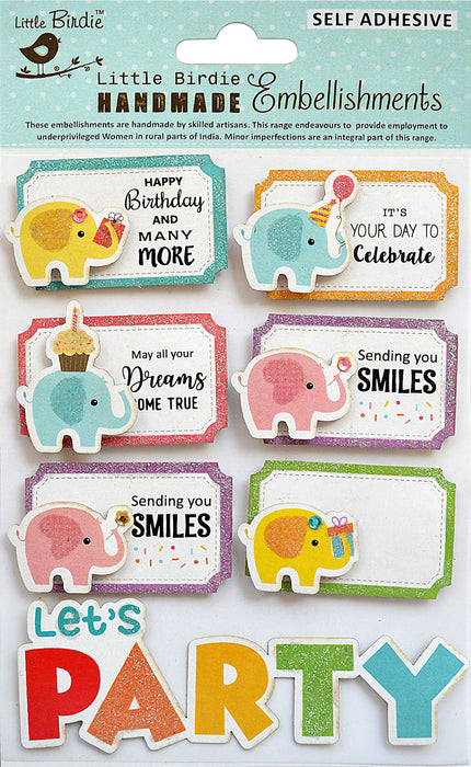 Birthday Themed Embellishment Stickers from Little Birdie