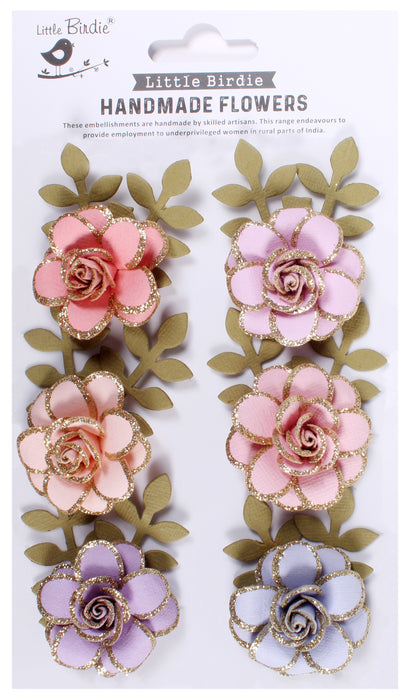 Pixie Rose Paper Flowers with Glitter Accents