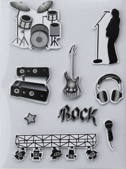 Music Themed Stickers in Black and White from Little Birdie