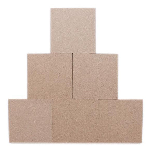 MDF Shapes: 2.95" Square, 6 pack