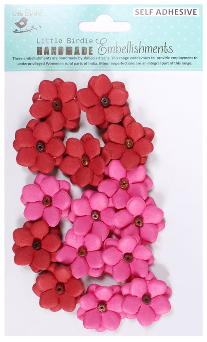 Estela Layered Self-Adhesive Paper Flowers with Beaded Centers