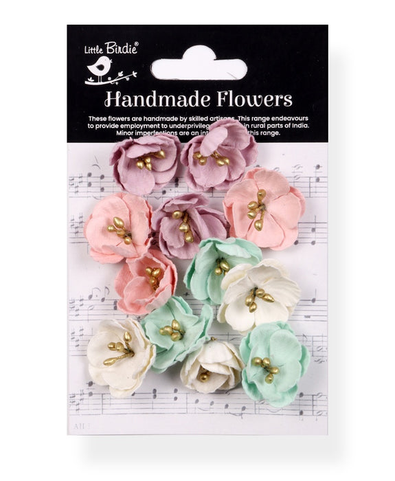 Little Birdie Embossed Daisies Paper Flowers 12/Pkg-Fairy Garden