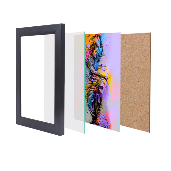 12"x12" Canvas Panel with Narrow Black Frame