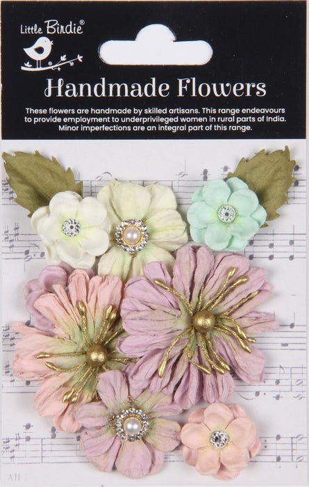 Liora Paper Flowers with Jeweled and Metallic Accents