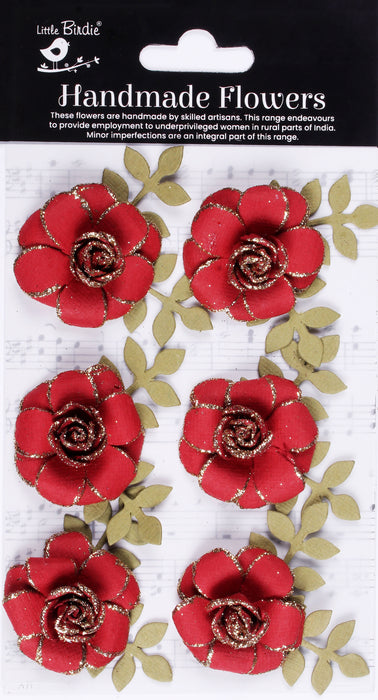 Pixie Rose Paper Flowers with Glitter Accents