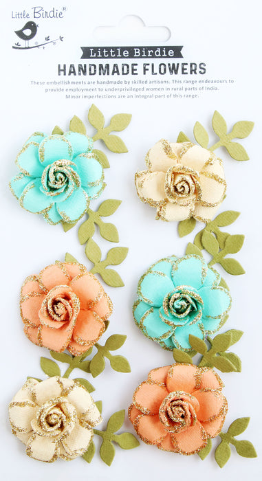Pixie Rose Paper Flowers with Glitter Accents
