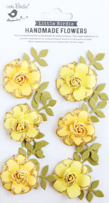 Pixie Rose Paper Flowers with Glitter Accents