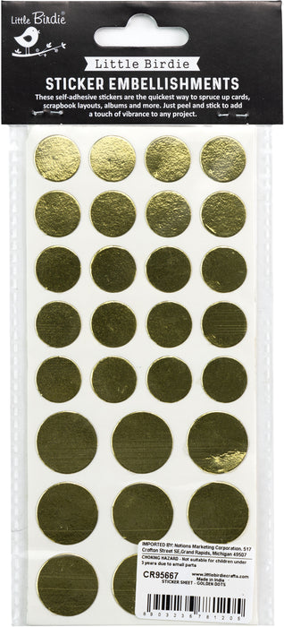 Metallic Gold Foil Sticker Sheets from Little Birdie