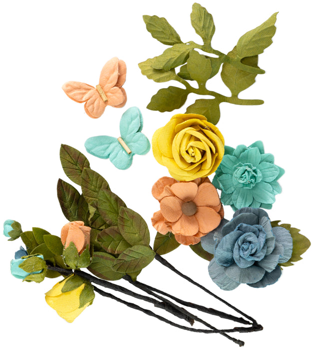 Sienna Paper Flowers and Butterflies from Little Birdie