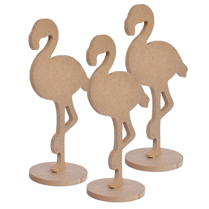 Pack of 3 - MDF Decorable Flamingo With Base 5.5 mm-Flamingo With Base