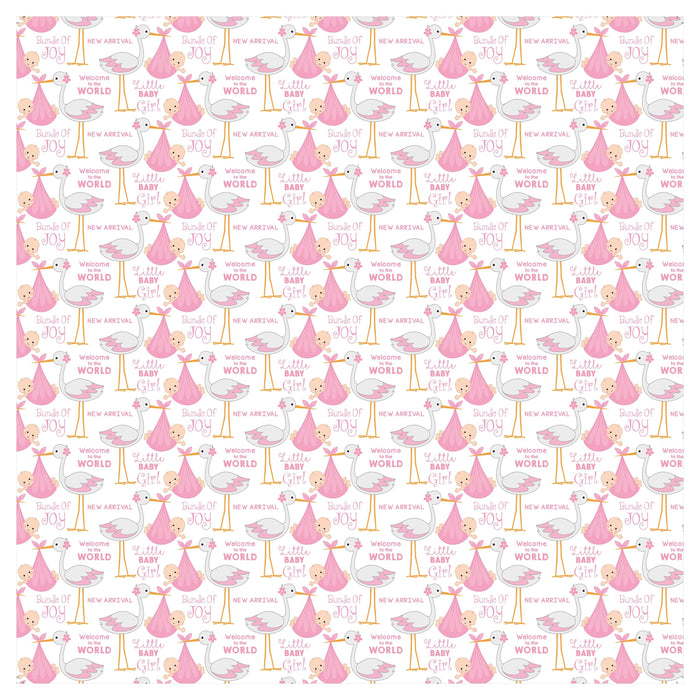 Pack of 3 - Little Miracle Cardstock Pack 12"X12" 12/Pkg-Baby Girl