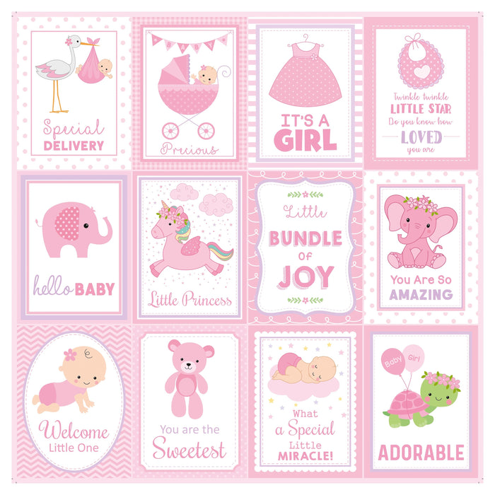Pack of 3 - Little Miracle Cardstock Pack 12"X12" 12/Pkg-Baby Girl