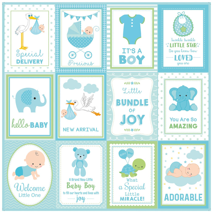 Pack of 3 - Little Miracle Cardstock Pack 12"X12" 12/Pkg-Baby Boy
