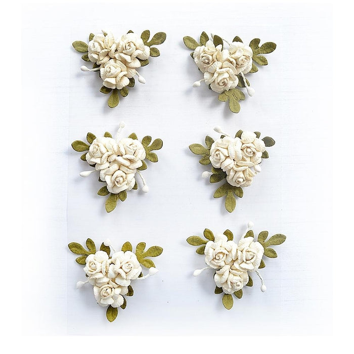 Pack of 3 - Francisca Paper Flowers 6/Pkg-Shabby Chic